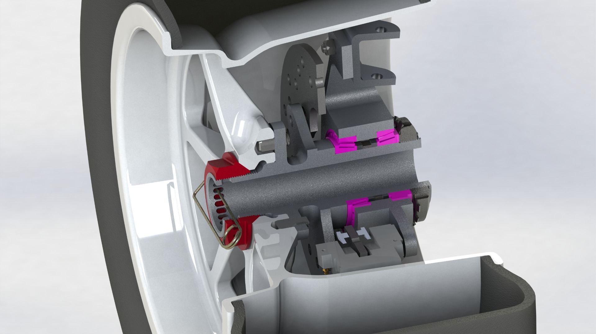 Front wheel assembly - 1/4 Section view